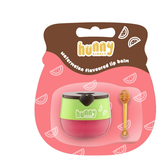Hunny Simply Watermelon Flavoured Honeypot Lip Balm for Dry Chapped Lips 6.5 G