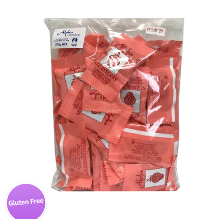 Alpha Strawberry Creams 375G Clear Bag