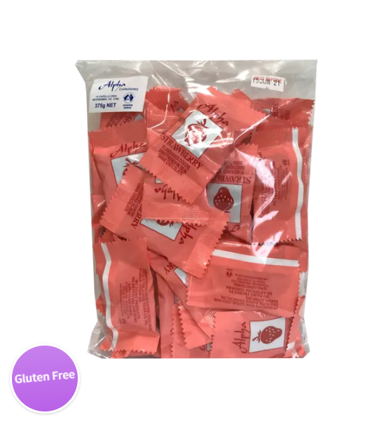 Alpha Strawberry Creams 375G Clear Bag