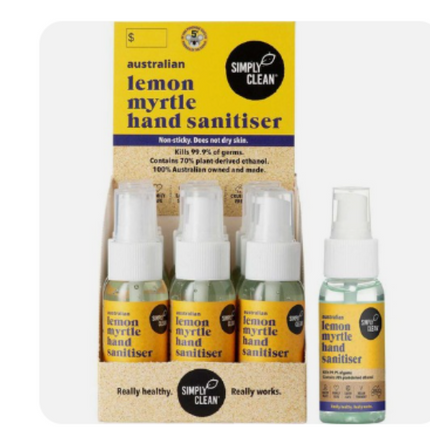 Simply Clean Lemon Myrtle Antibacterial Hand Sanitiser 15 x 50ML