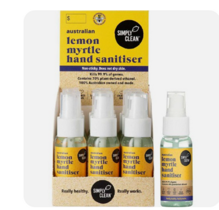 Simply Clean Lemon Myrtle Antibacterial Hand Sanitiser 15 x 50ML