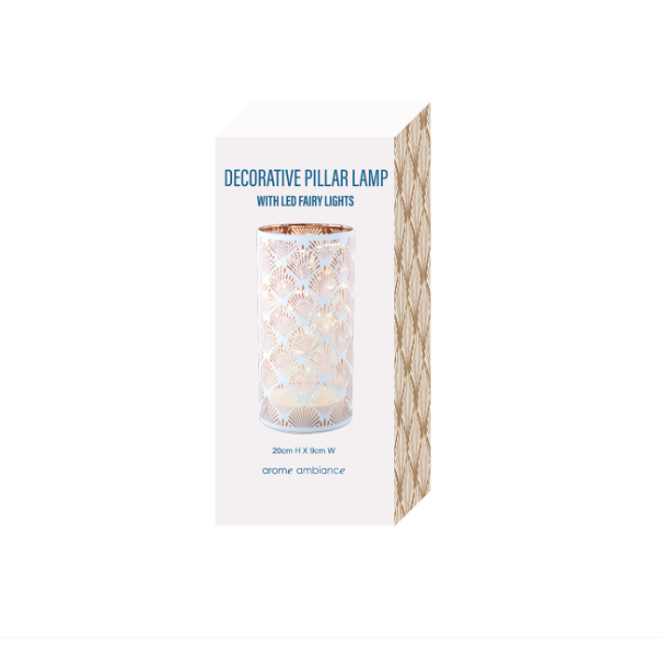 Arome Ambiance Decorative Pillar Lamp 20cm Snow White