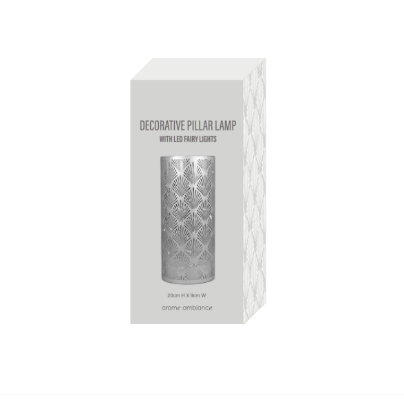 Arome Ambiance Decorative Pillar Lamp 20cm Ash Grey