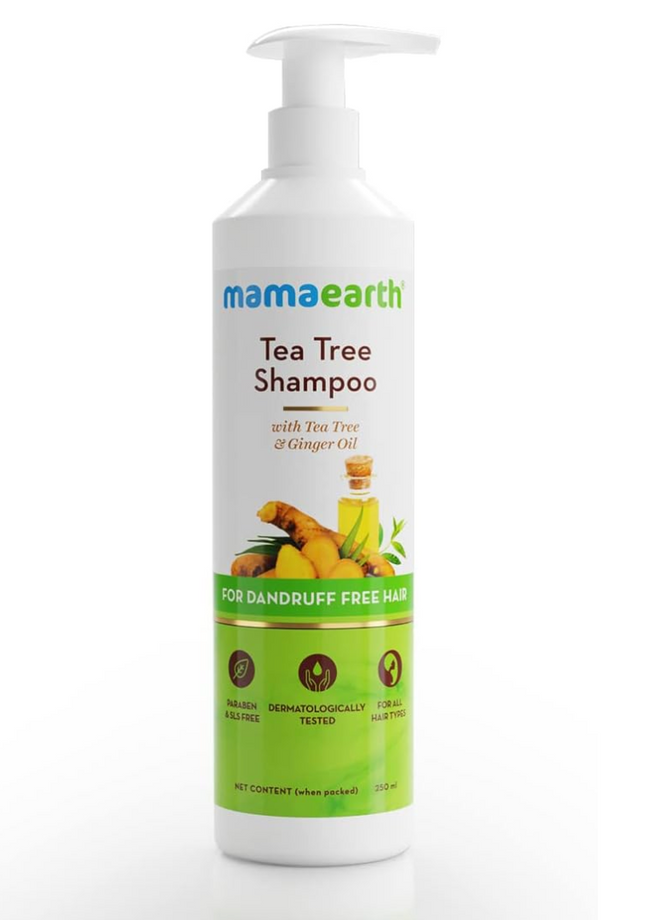 Mamaearth Tea Tree Anti Dandruff Shampoo, With Tea Tree & Ginger Oil, 250ml