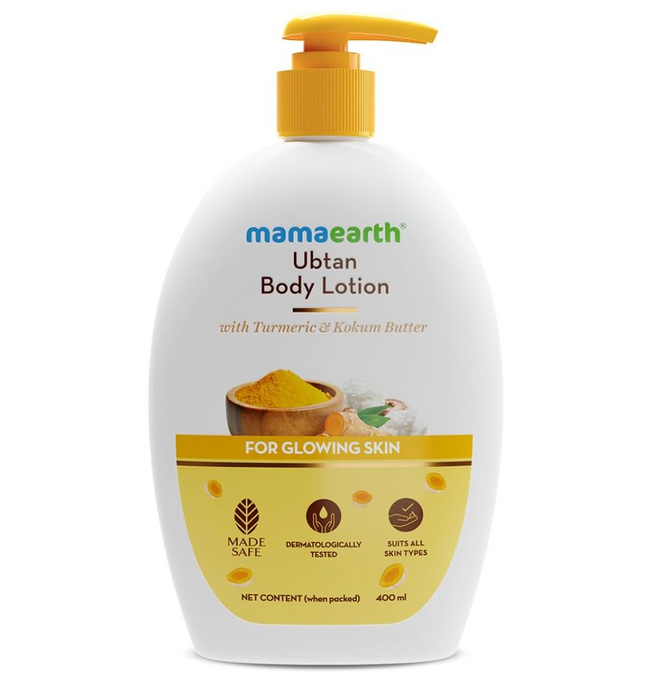 Mamaearth Ubtan Body Lotion with Turmeric & Kokum Butter for Glowing Skin â€“ 400 ml
