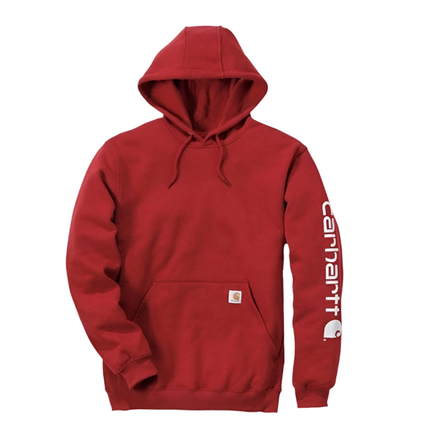 Carhartt Midweight Sleeve Logo Hooded Sweatshirt K288 Dark Crimson