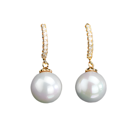 Rossan FE4639 Multi CZ Shell Pearl Gold