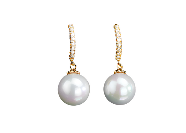 Rossan FE4639 Multi CZ Shell Pearl Gold