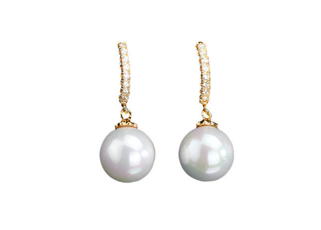 Rossan FE4639 Multi CZ Shell Pearl Gold