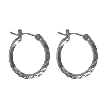 Rossan FE4321 20MM Diamond Cut Hoop Silver