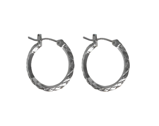 Rossan FE4321 20MM Diamond Cut Hoop Silver
