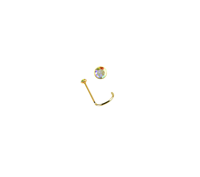 Rossan NS1025AB Twist Post 18ct Gold Jeweled Nose Stud