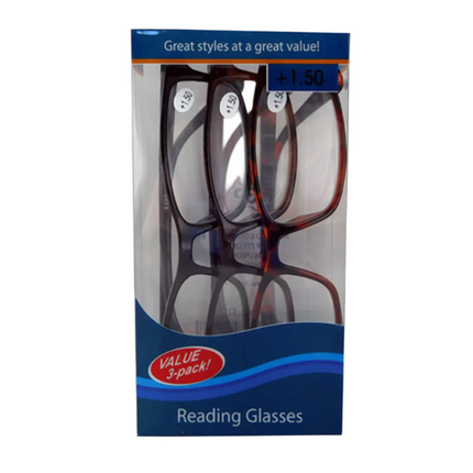 Reading Glasses 1.5 Strength 3 Pack