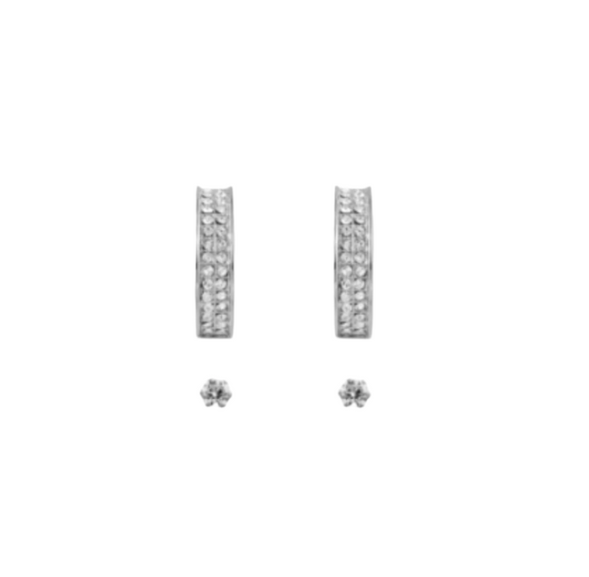 Adnohr Sensation CZ / Hoop Set Rhodium 15901