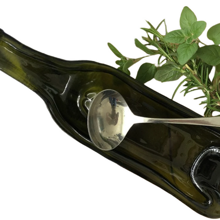Upcycled Bottle Art Deep Red Wine Bottle Dish