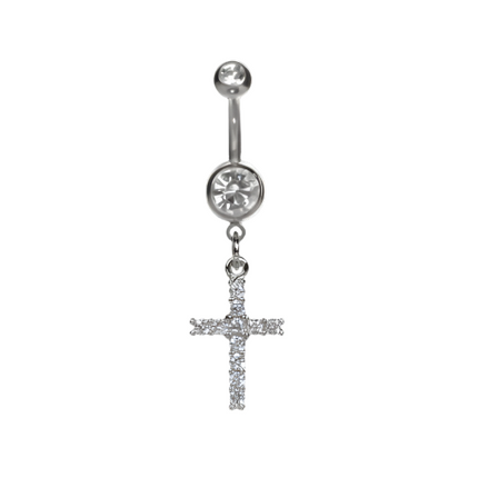 Studex Pgymy Navel SS Cross Drop Crystal 8117