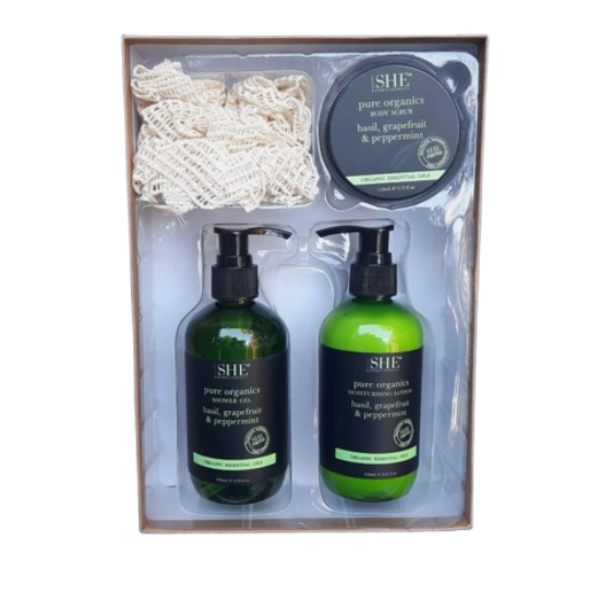 She Aromatheraphy Pure Organics Luxury Set - Sandalwood, Lemongrass & Rosemary