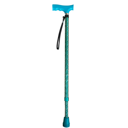 3P Walking Stick Engraved Emerald Adjustable 72-95CM