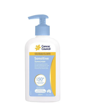 Cancer Council Sensitive Sunscreen Pump Spf50+ 200ml