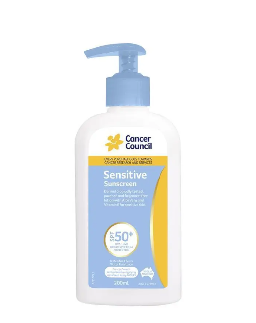 Cancer Council Sensitive Sunscreen Pump Spf50+ 200ml