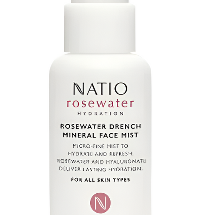 Natio Rosewater Hydration Drench Mineral Face Mist 75ML