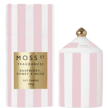 Moss St Ceramic Candle Raspberry Honey and Musk 100G