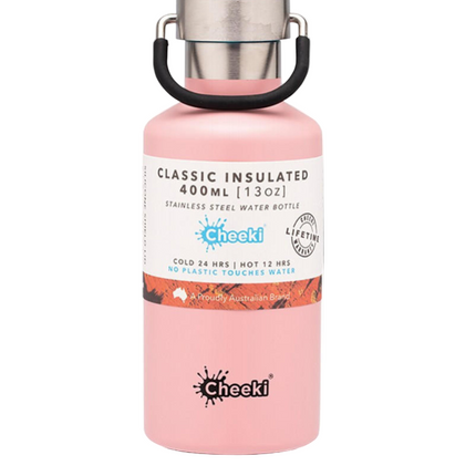 Cheeki Stainless Steel Bottle Insulated Pink 400ML