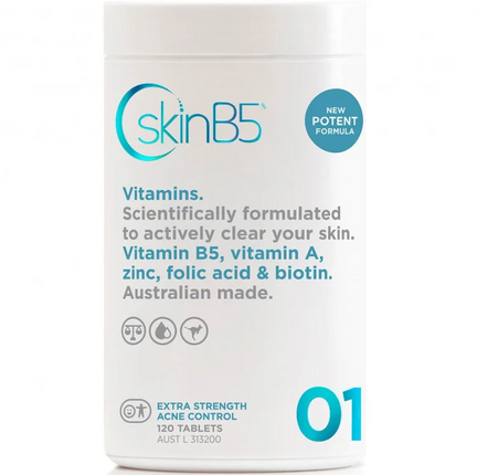 SkinB5 Extra Strength Acne Control Vitamin Tablets 120 Tablets