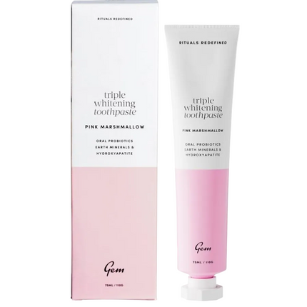 Gem Triple Whitening Toothpaste Marshmallow 100G