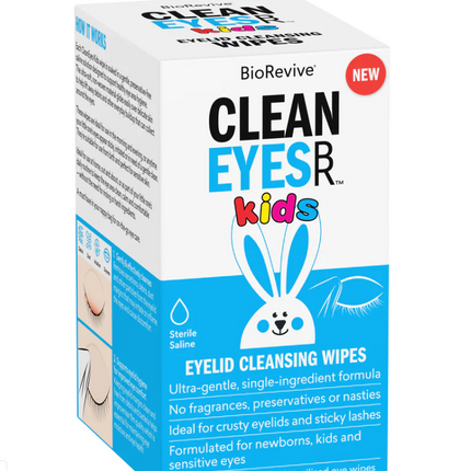 Biorevive Clean Eyes Kids Eyelid Wipes 30 Pack