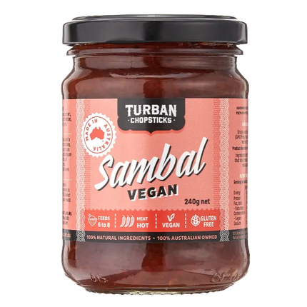 Turban Chopsticks Curry Paste Sambal Vegan 240G