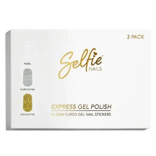 Selfie Nails Express Gel Polish Pearl/Silver/Gold - OhYouLuckyDuck.com.au
