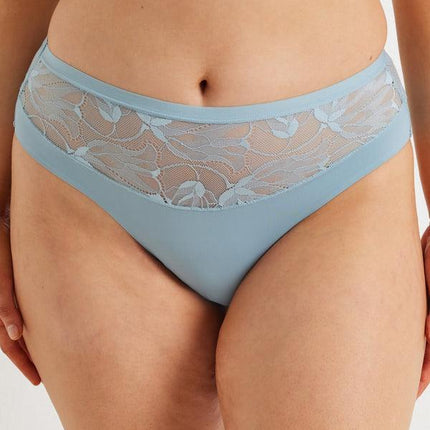 Kayser Smooth All Over Lace Hi Cut - Winter Sky - OhYouLuckyDuck.com.au