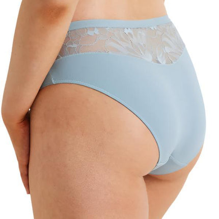 Kayser Smooth All Over Lace Hi Cut - Winter Sky - OhYouLuckyDuck.com.au