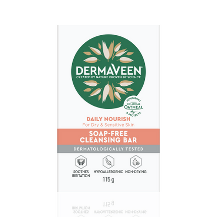 DermaVeen Daily Nourish Soap-Free Cleansing Bar 115g - OhYouLuckyDuck.com.au