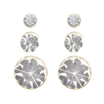 Studex Sensation Crystal Earrings Gold Plated 3Pack