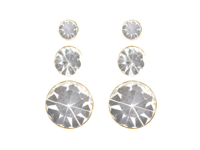 Studex Sensation Crystal Earrings Gold Plated 3Pack