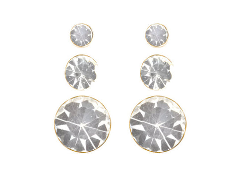 Studex Sensation Crystal Earrings Gold Plated 3Pack