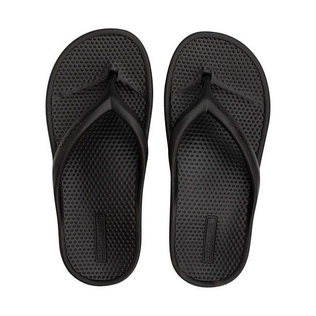 Archline Rebound Orthotic Arch Support Thongs Black Size 36