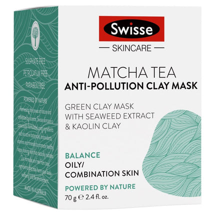 Swisse Matcha Tea Anti-Pollution Clay Mask 70g - OhYouLuckyDuck.com.au