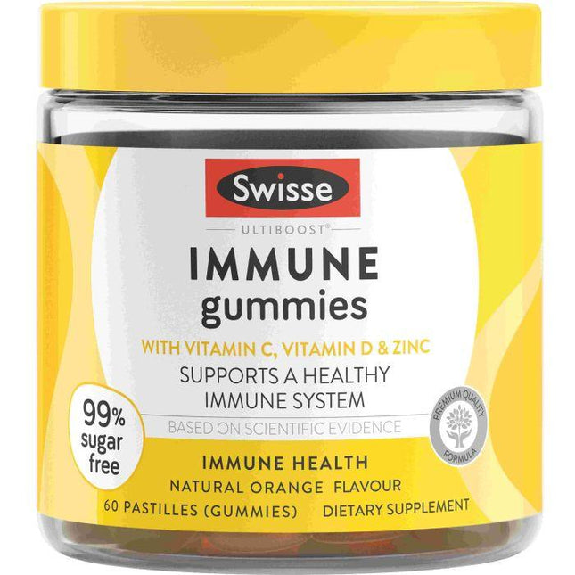Swisse Ultiboost Immune Gummies 60 Pastilles – Natural Orange Flavour - OhYouLuckyDuck.com.au