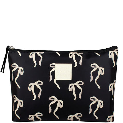 Oat & Black Bow Holdall Weekender Travel Bag