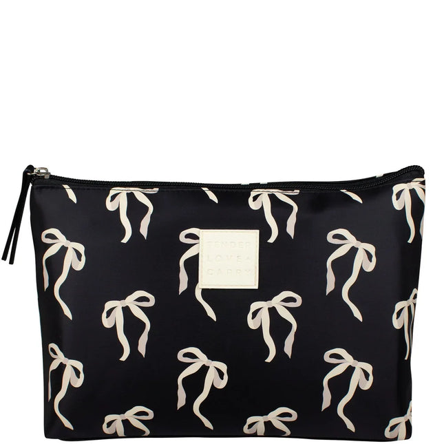 Oat & Black Bow Holdall Weekender Travel Bag
