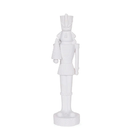 Holly and Ivy White Nutcracker with Tree Christmas Decoration 46 cm