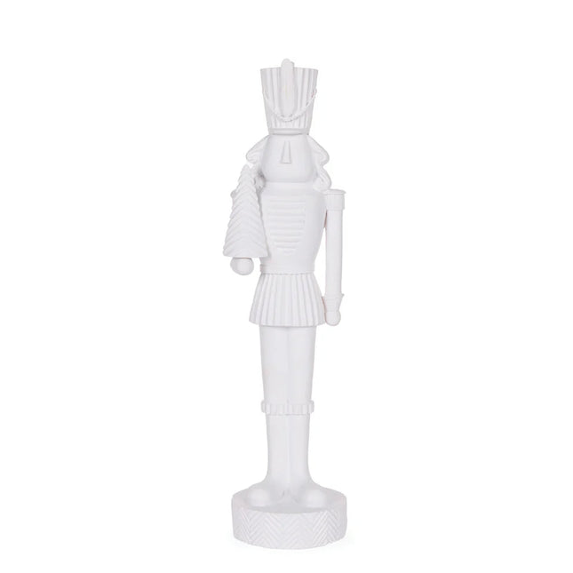 Holly and Ivy White Nutcracker with Tree Christmas Decoration 46 cm