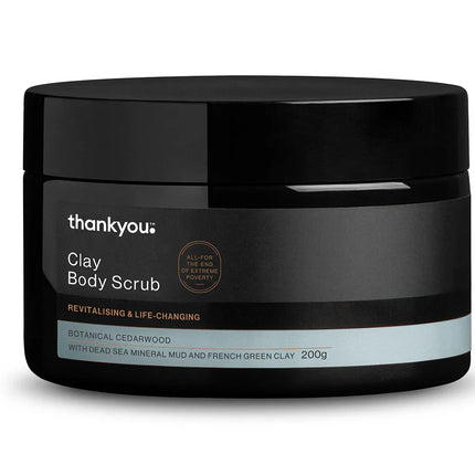 Thankyou Body Scrub Clay Botanical Cedarwood 200g - OhYouLuckyDuck.com.au