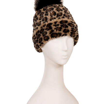Essence Adult Leopard Print Beanie Hat
