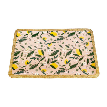 Evergreen Mango Wood Platter Pink Natural