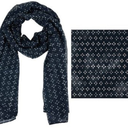 Firmins Lane Scarf FM Star Flower Monochrome