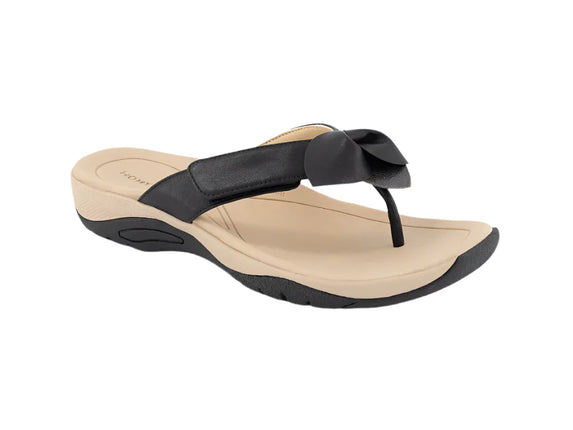 Homyped Udel Flower Women's Comfort Thong Black Size 10